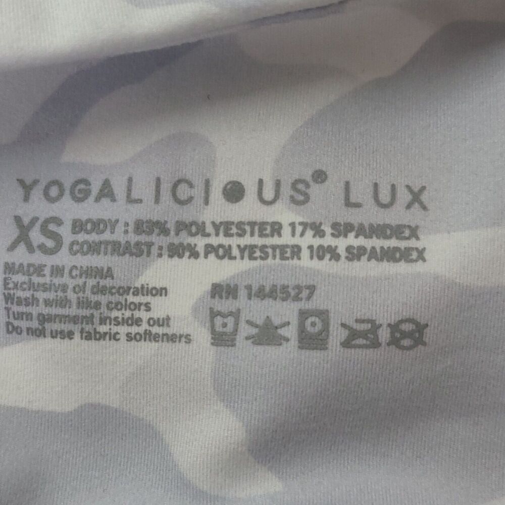 Yogalicious Lux Womens Extra Small Midrise Bike Shorts Gray Camo‎ Spandex - Picture 8 of 8